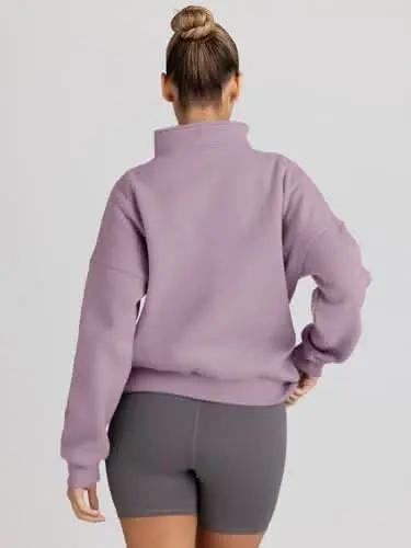 Trendy Queen Sweatshirts Half Zip Pullover Quarter Zip Oversized Hoodies Sweaters Comfy Fall Outfits 2024 Y2K Winter Clothes - Love Salve